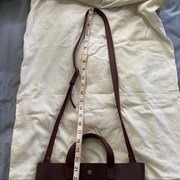 Portland Leather Goods Mini Tote Crossbody in Merlot - Picture 4 of 7
